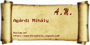 Agárdi Mihály névjegykártya