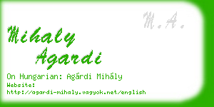 mihaly agardi business card