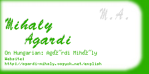 mihaly agardi business card